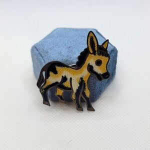 VINTAGE VIntage Jeronimo Fuentes (JF) Mexico Sterling Enamel Donkey Pin